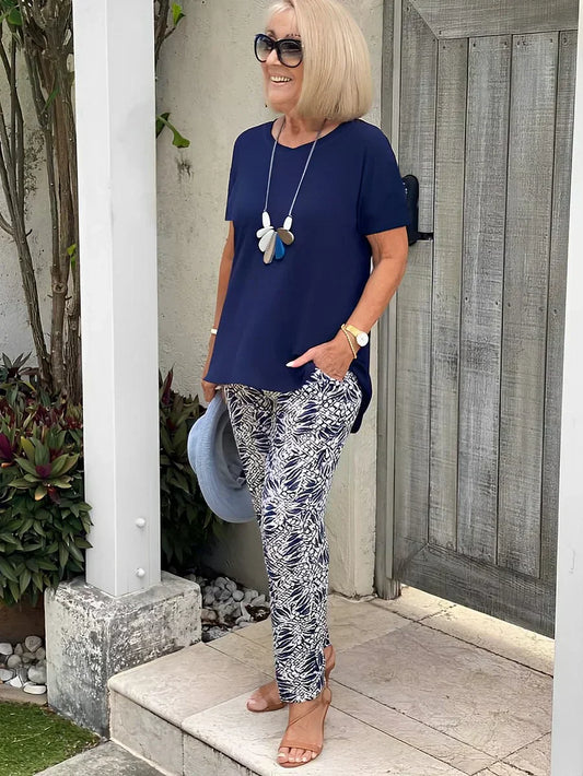 Leticia™ Loose Two-Piece Set | Relaxed-Fit Top and Flowy Pants