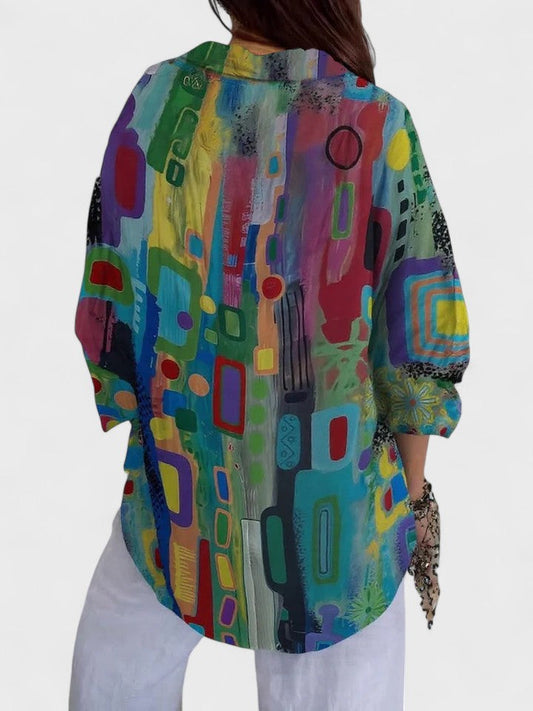Rose™ | Elegant Geometric Pattern Blouse