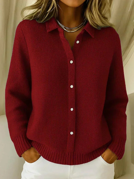 Camille™ Textured Knit Button-Up Cardigan