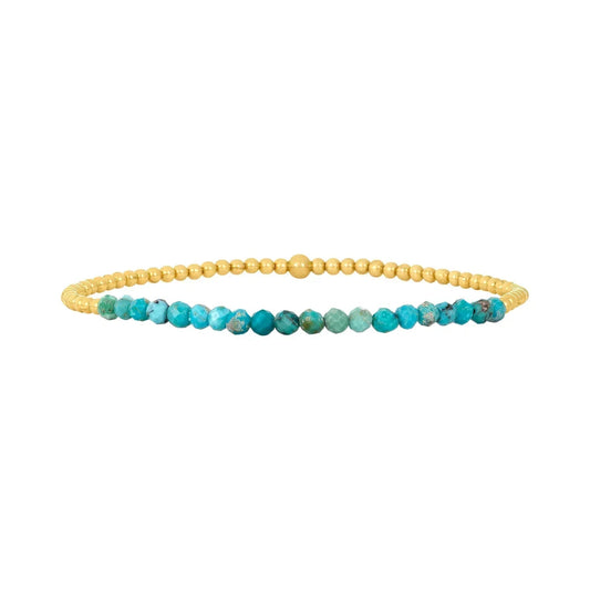 Heritage Turquoise Beaded Bracelet - Gold/Turquoise 1