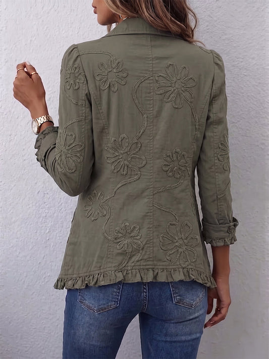 Kimberley™ Floral Embroidered Ruffle Jacket