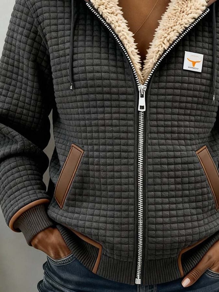 Silvana™ Sherpa-Lined Quilted Zip-Up Hooded Jacket