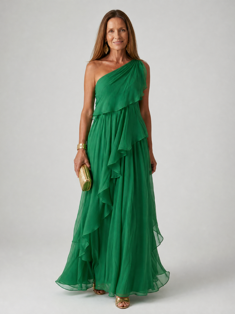 Tracey™ Cascading Ruffle Maxi Dress - Green