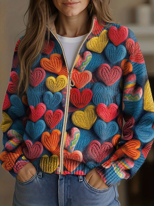 Valentine™ Heart Appliqué Zip Cardigan