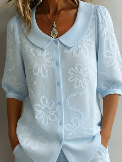 Genevieve™ | Lightweight Floral Print Blouse
