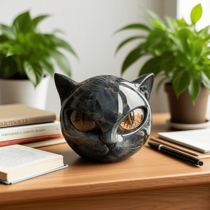 Vesper™ Sculptural Cat Head Décor