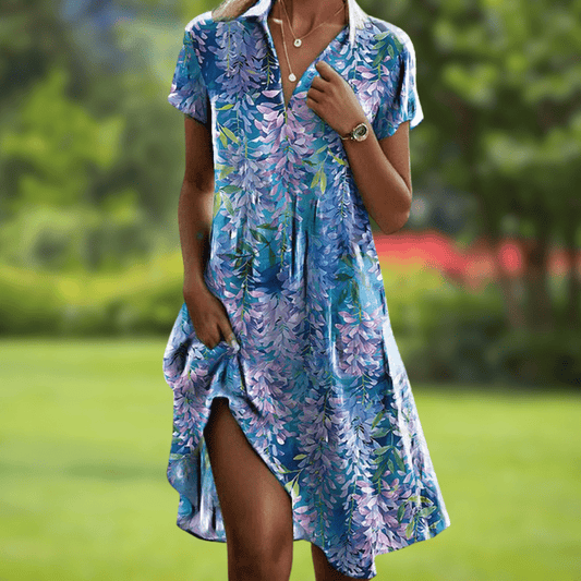 Moira Lightweight Comfort Midi Dress - Light Blue