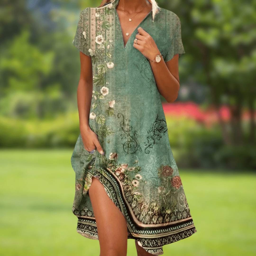 Moira Lightweight Comfort Midi Dress - Green