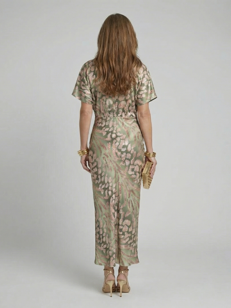 Margot™ | Abstract Print Twist Waist Midi Dress