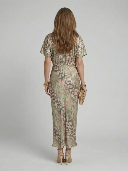 Margot™ | Abstract Print Twist Waist Midi Dress