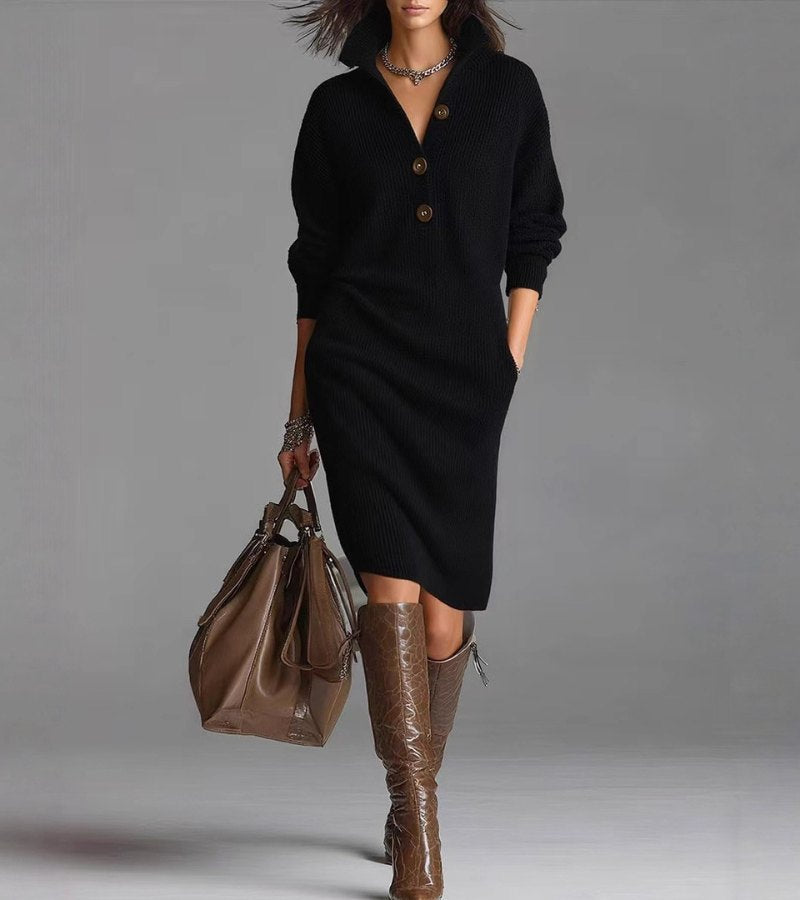 Solange™ Elegant Knit Autumn/Winter Dress