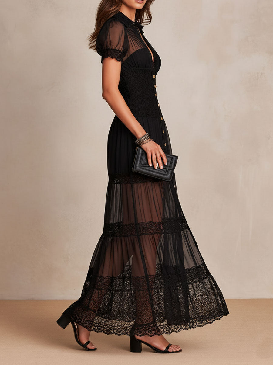 Rosy™ Elegant Maxi Dress detail