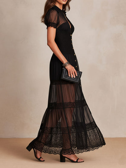Rosy™ Elegant Maxi Dress detail