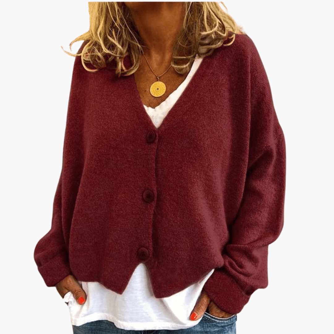 Shannon™ Knit Cardigan Dark Red