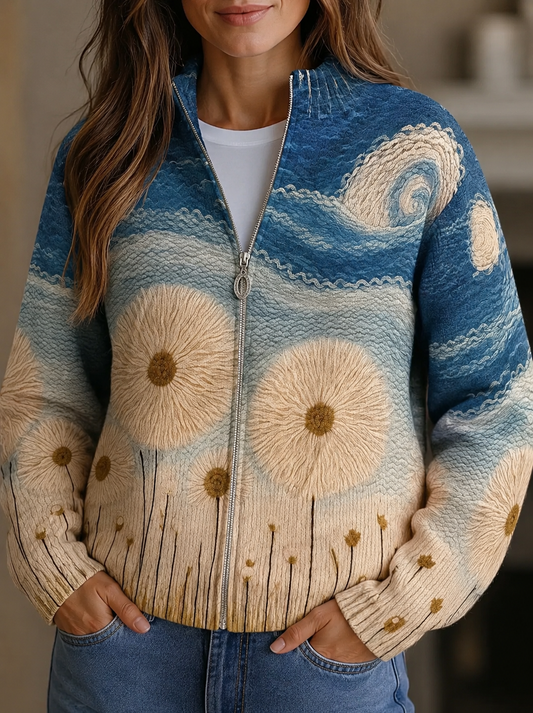Yolanda™ Sunflower Meadow Zip Cardigan