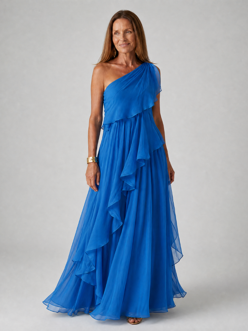 Tracey™ Cascading Ruffle Maxi Dress - Blue