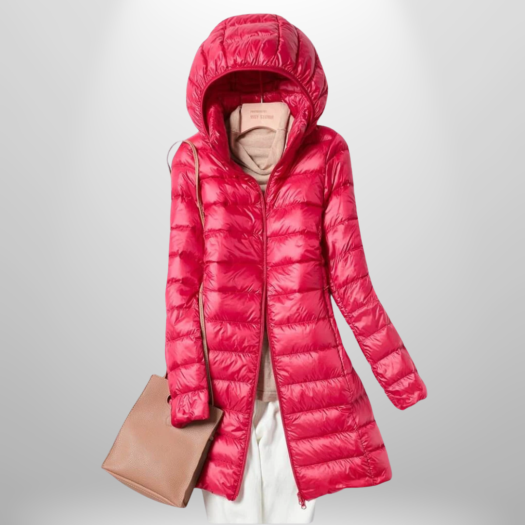 Ashley Quilted Puffer Jacket – Bordeaux
