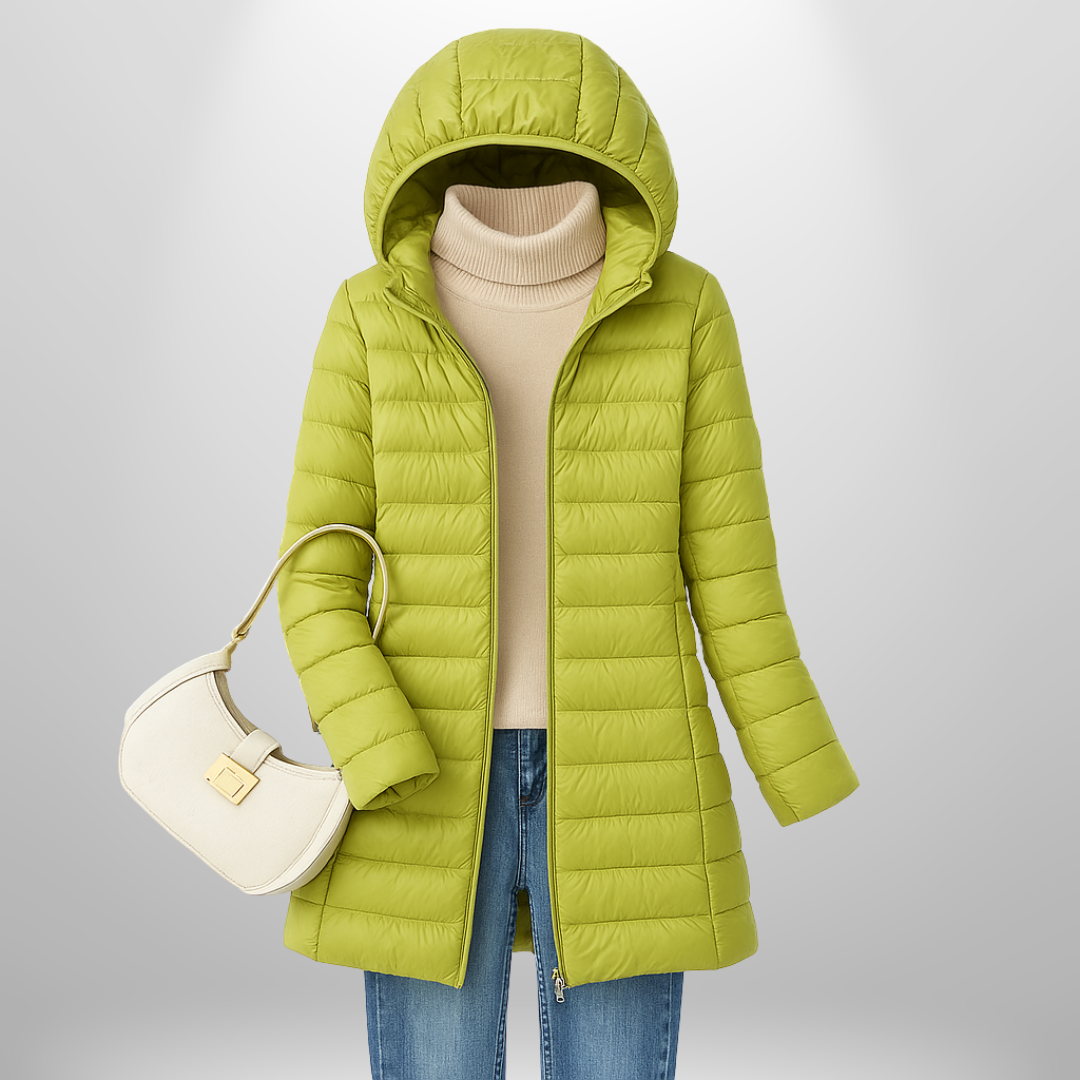 Ashley Quilted Puffer Jacket – Yellow
