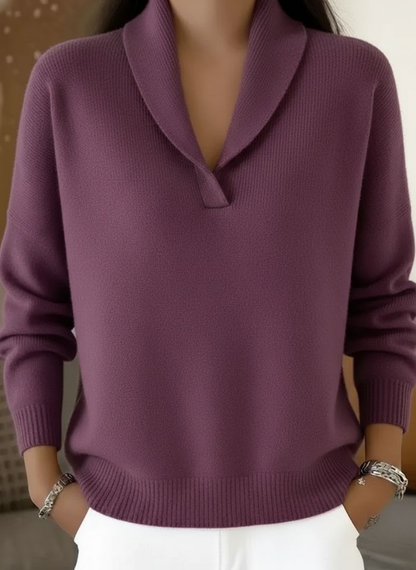 Antonine V-Neck Sweater - Purple
