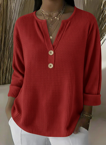 Lucinda™ Henley Button Top