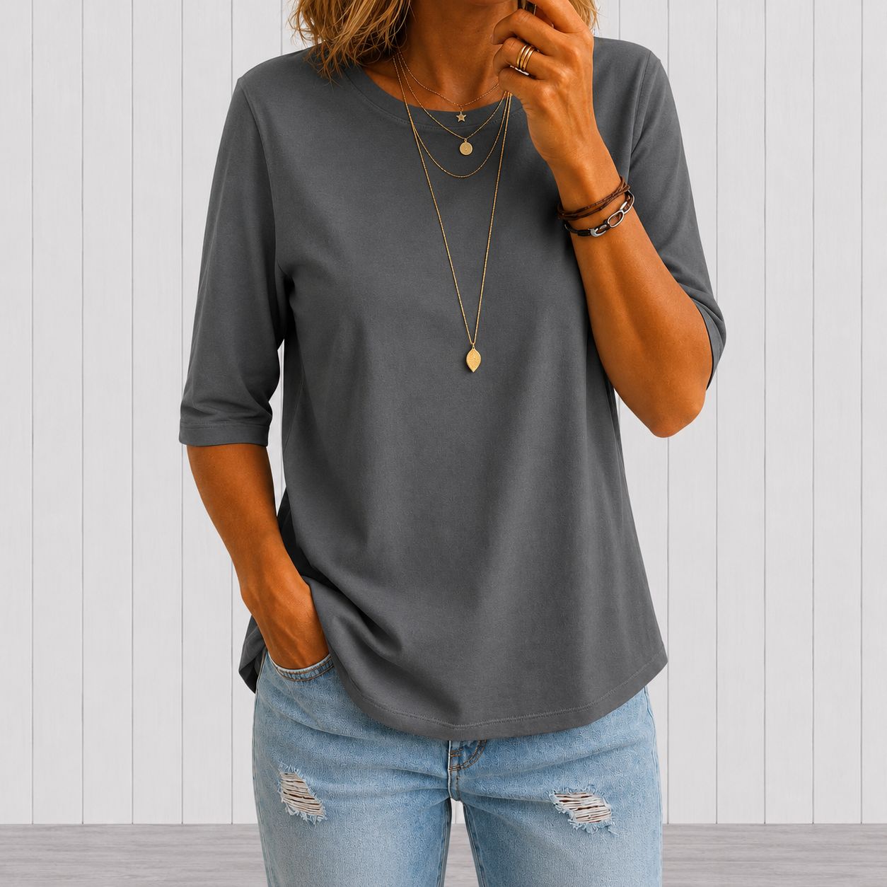 Calvera™ Comfort Coverage Tee – Grey
