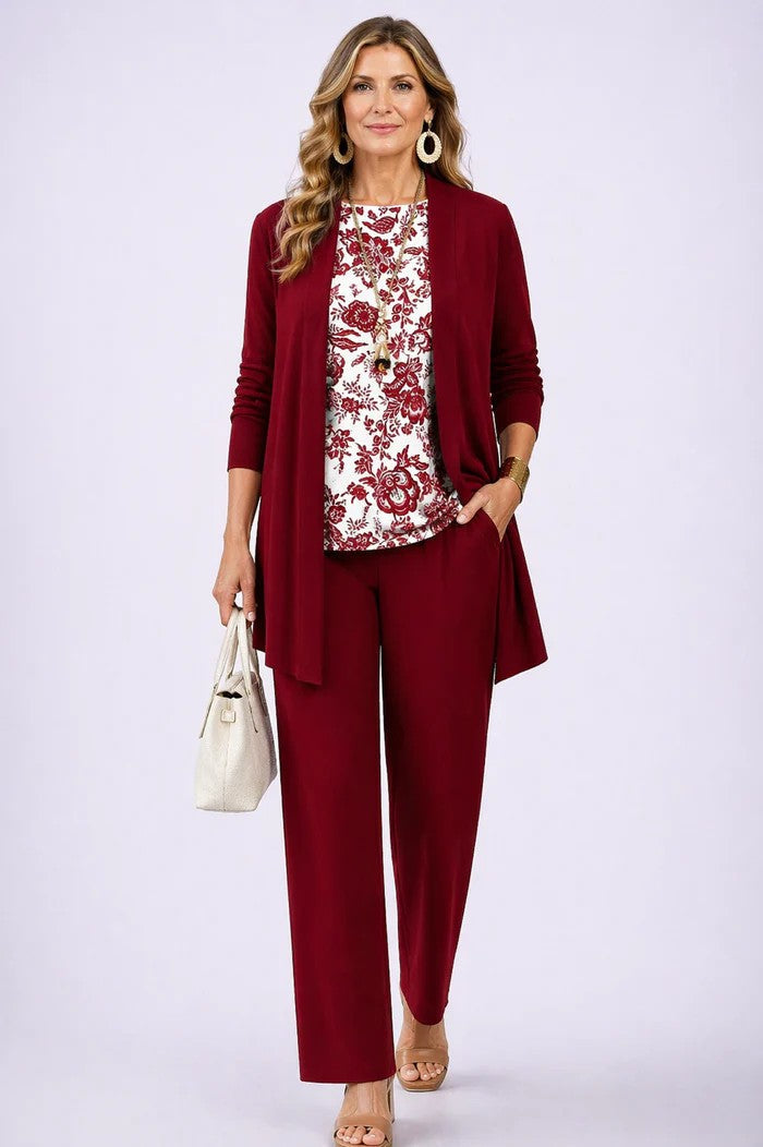 Jenilyn™ Classic Elegance Three-Piece Set - White Red
