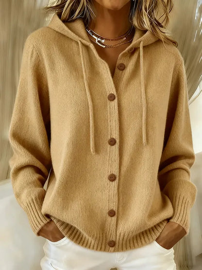 Brenda™ Cosy Button Cardigan Hoodie