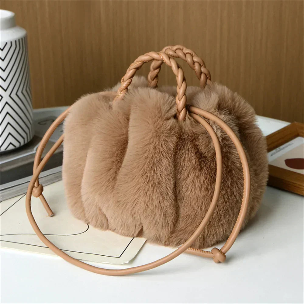 Marilyn | Plush Pumpkin Shoulder Tote