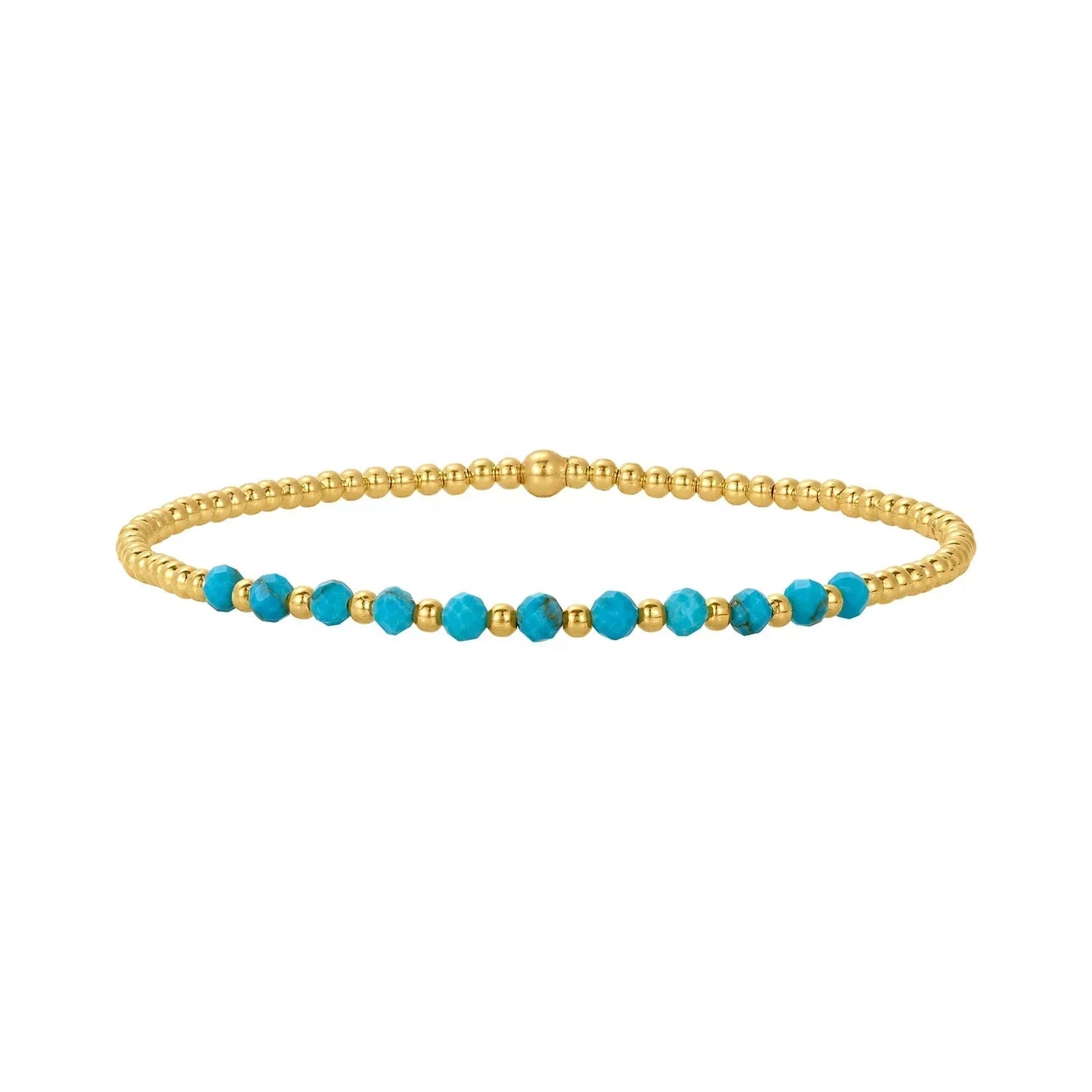 Heritage Turquoise Beaded Bracelet - Gold/Turquoise 2