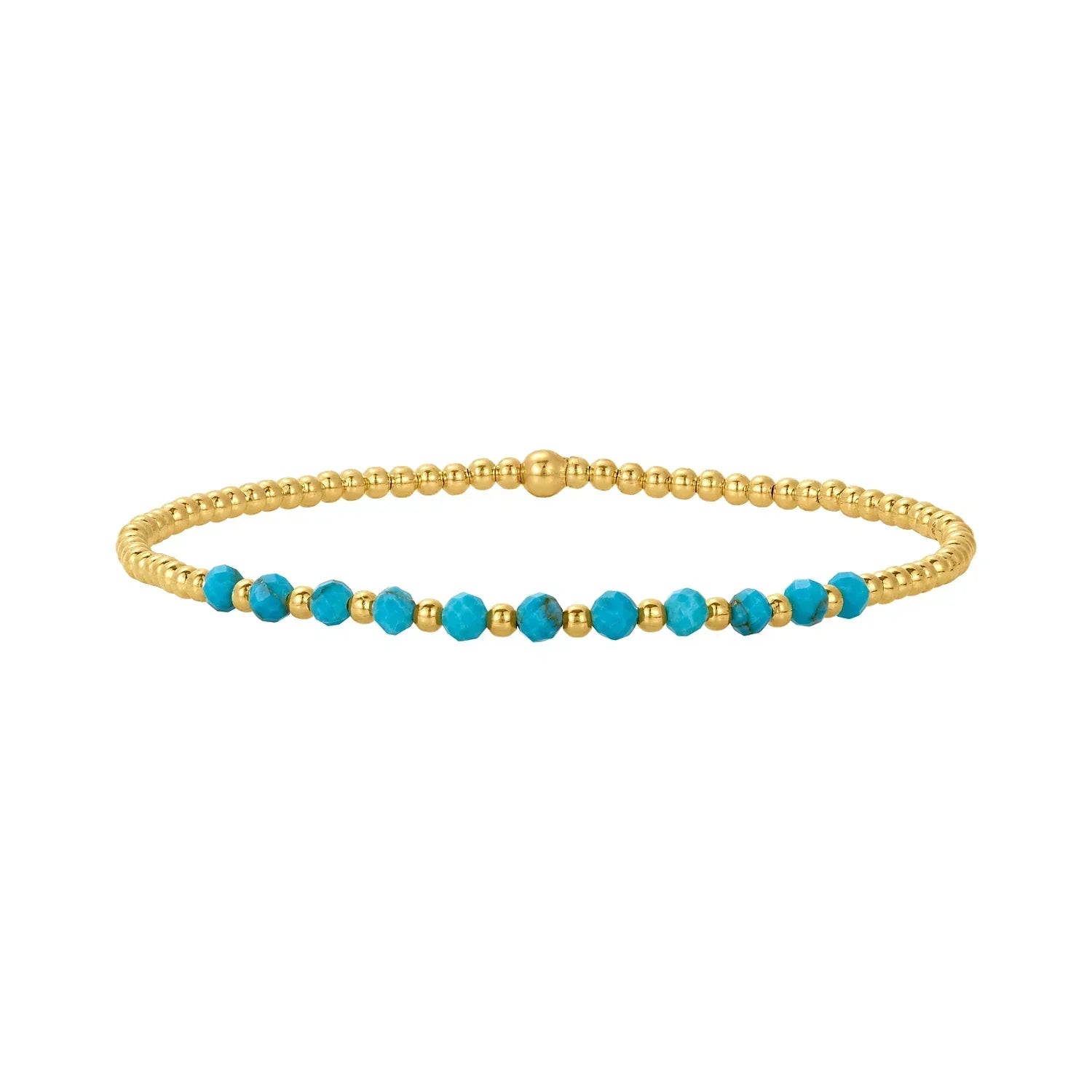 Heritage Turquoise Beaded Bracelet - Gold/Turquoise 2