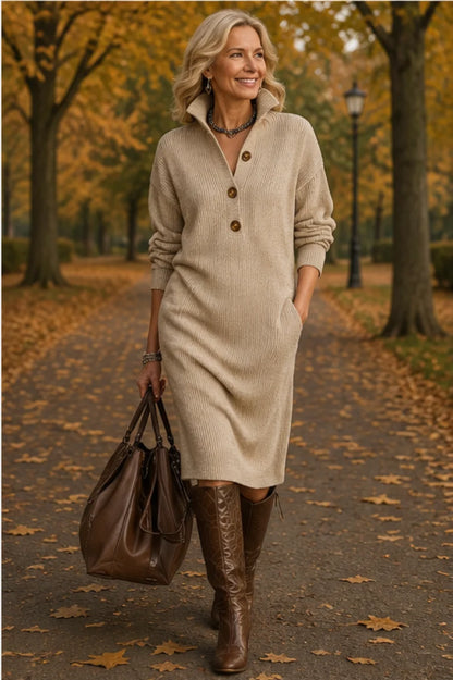 Evelyn™ Cosy Elegant Midi Dress
