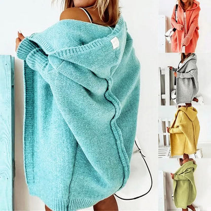 Valentina Loose Knit Hooded Cardigan