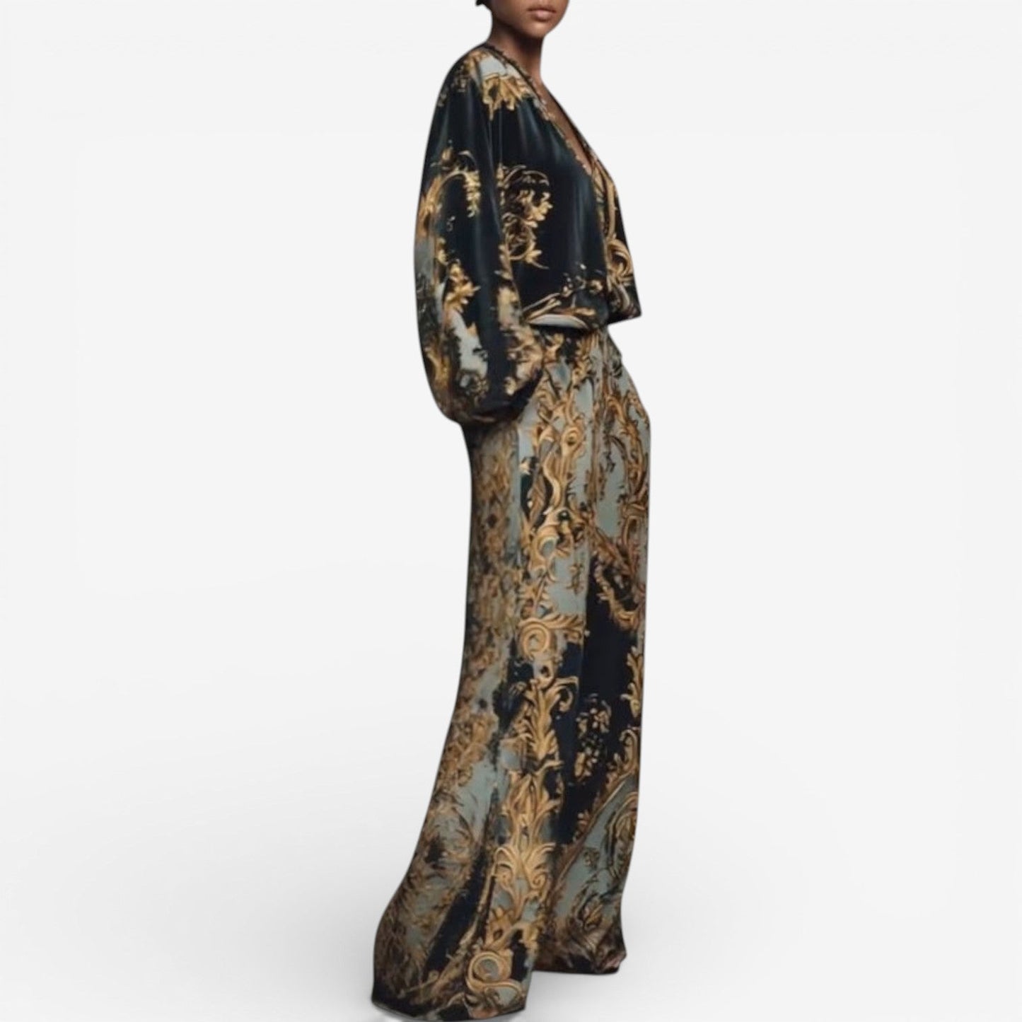 Maureen™ Elegant Printed Set | Ornate Fluid Co-Ord