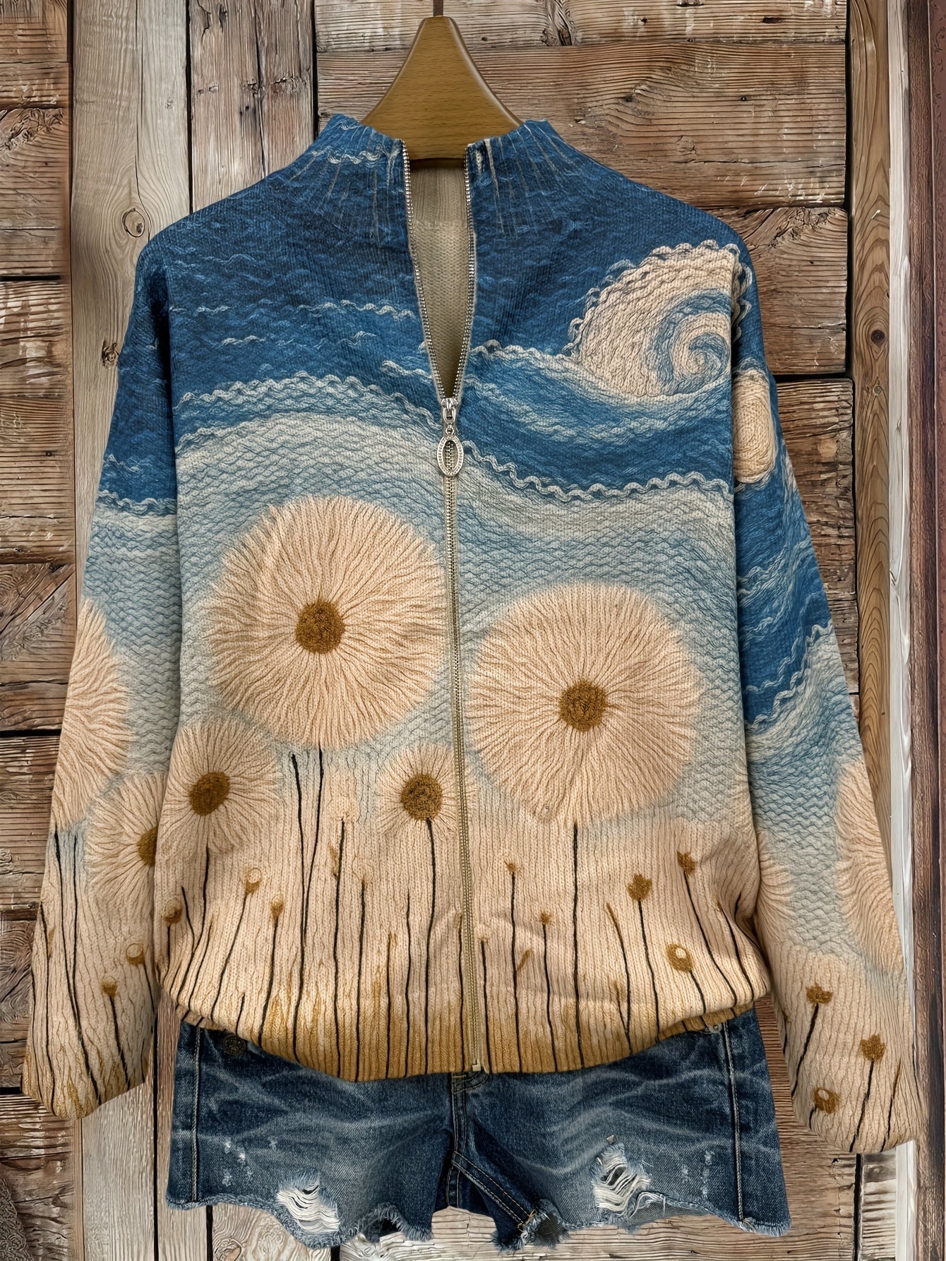 Yolanda™ Sunflower Meadow Zip Cardigan