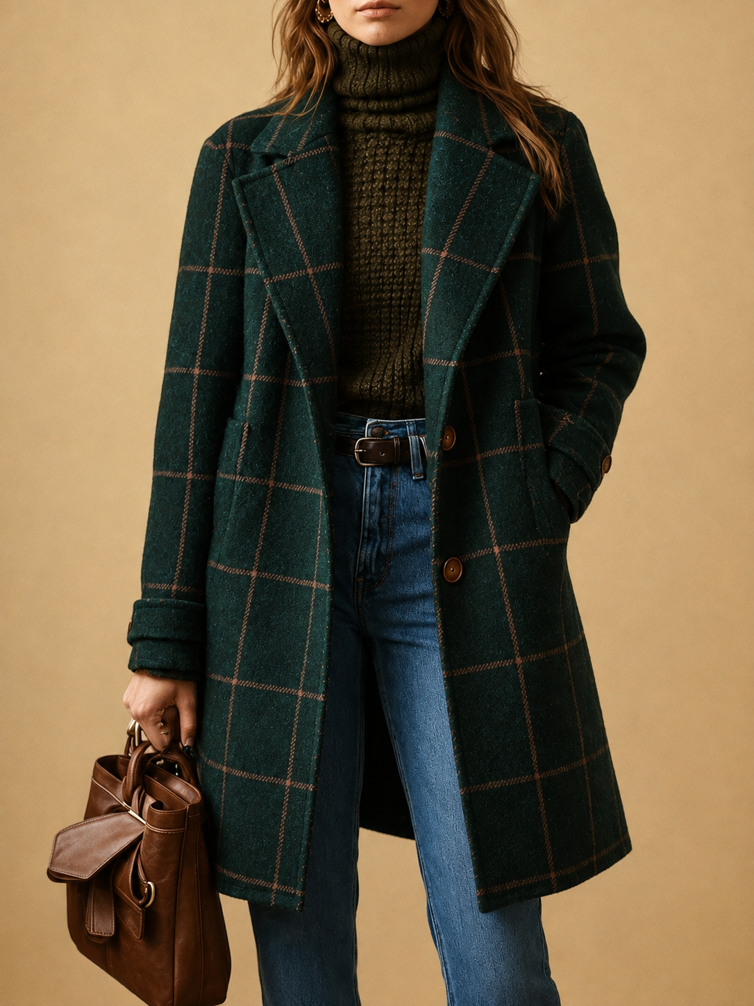 Cecily™ Classic Plaid Coat — Green