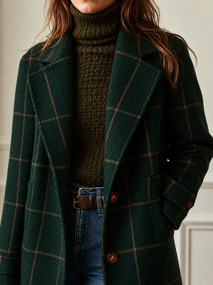 Cecily™ Classic Plaid Coat — Green detail 2