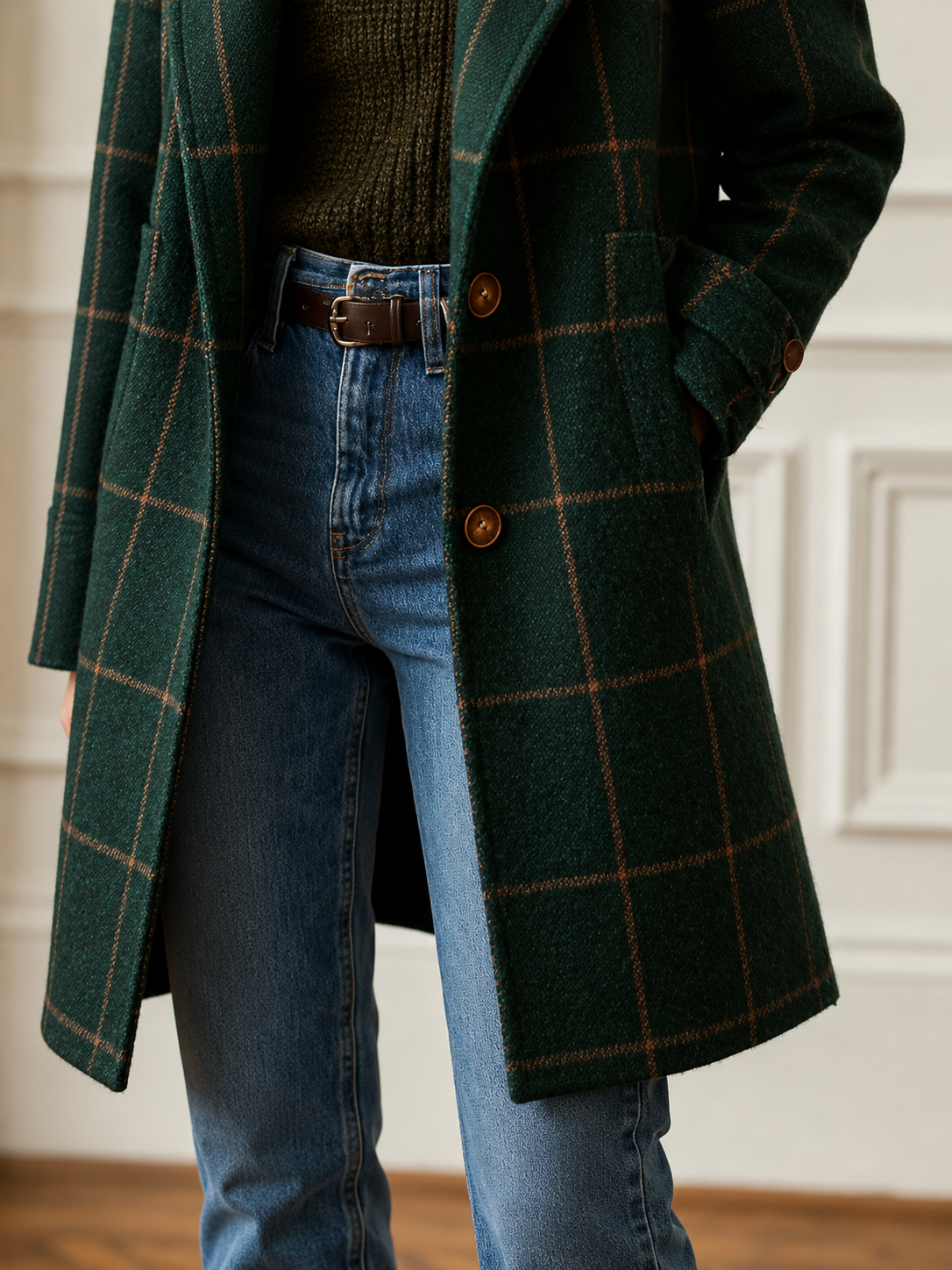 Cecily™ Classic Plaid Coat — Green detail 3