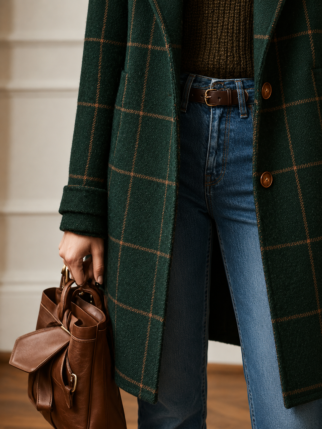 Cecily™ Classic Plaid Coat — Green detail 4