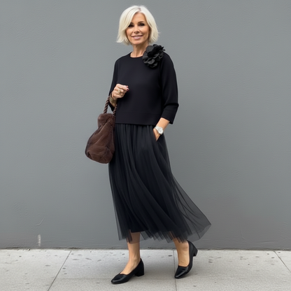Emmie™ Elegant Two-Piece Set | Effortless Knit Layered Dress Set