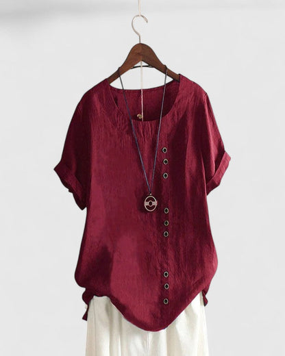 Elisavie | Comfortable Short Sleeve Blouse
