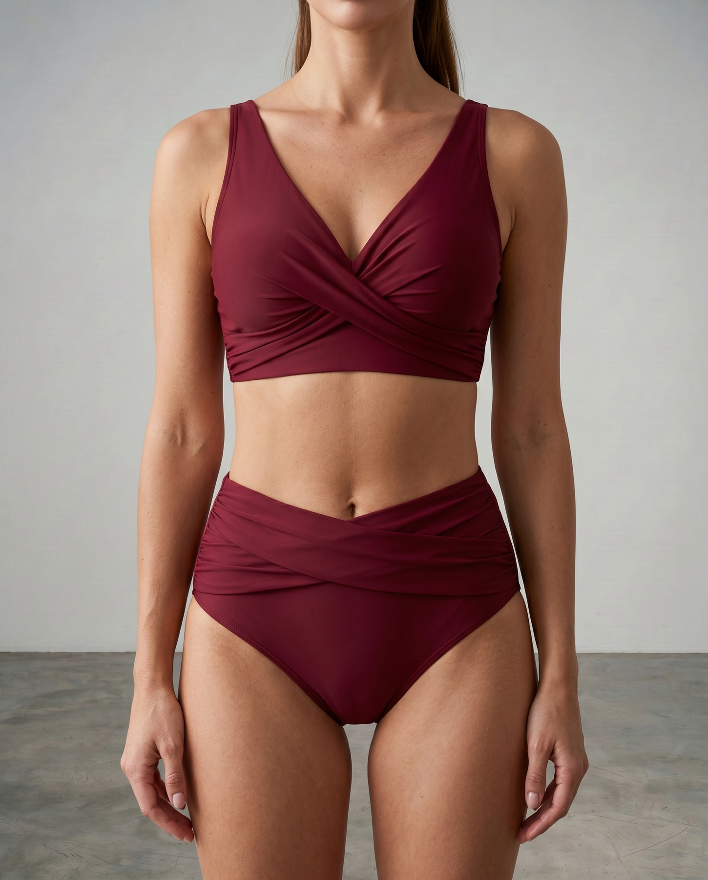 Ella Body Shaping Bikini - Burgundy
