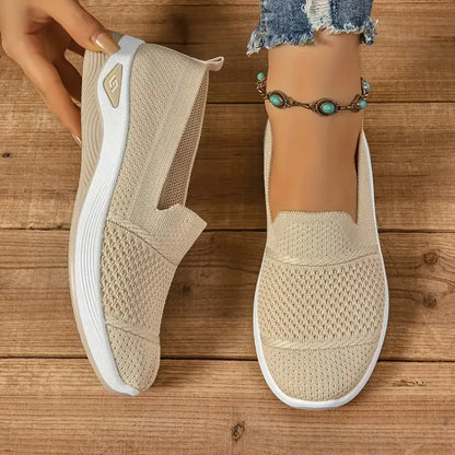 Azalea Orthopedic Slip-On Sneakers - Beige