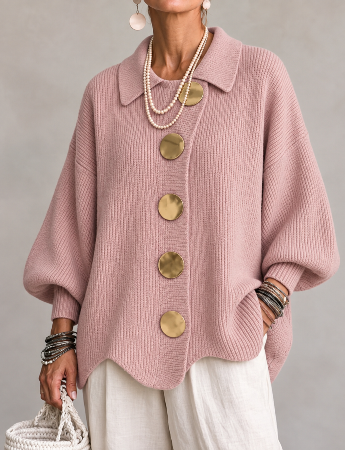 Isadora™ Oversized Collared Cardigan
