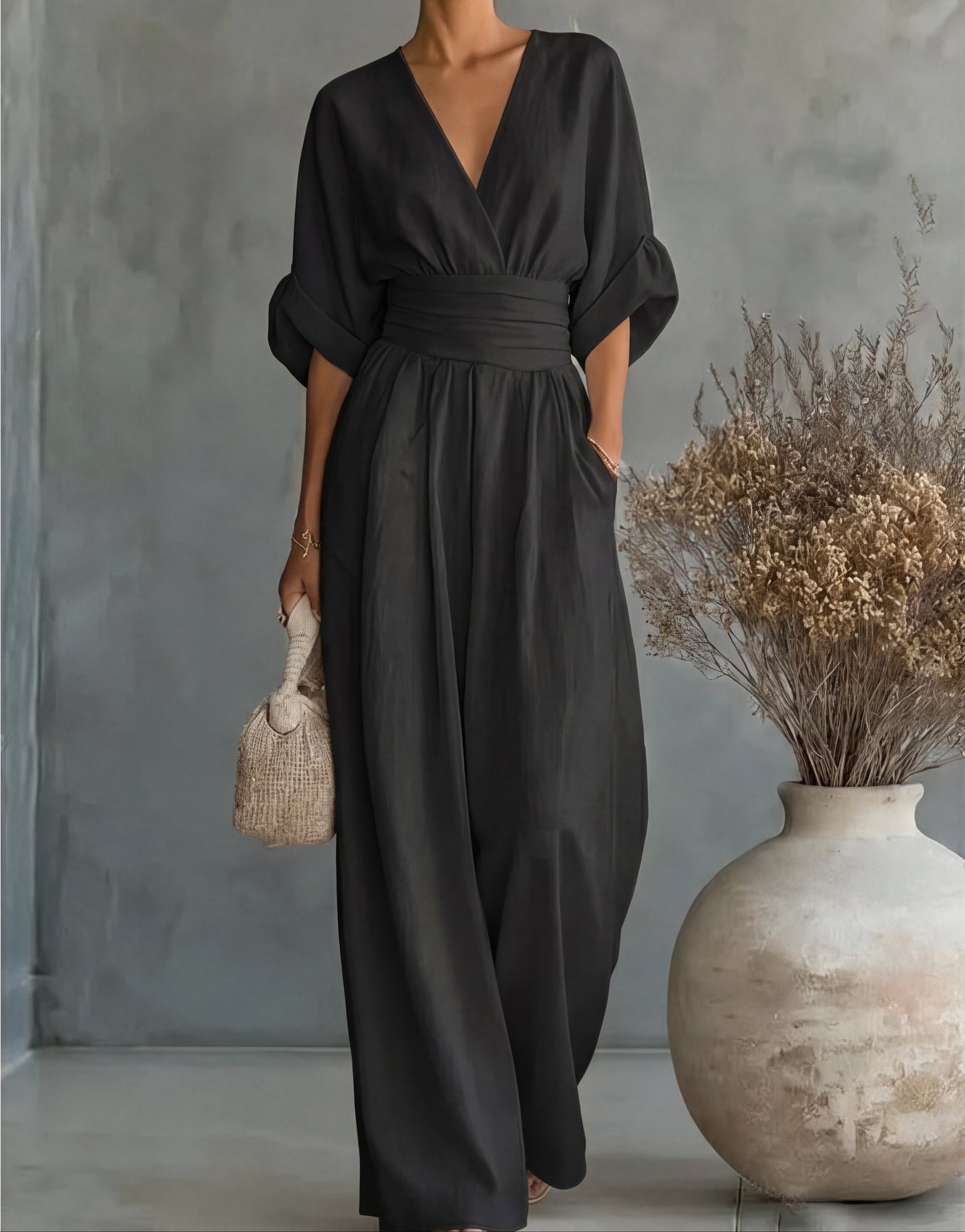 Elise™ Elegant Fluid Jumpsuit - Black