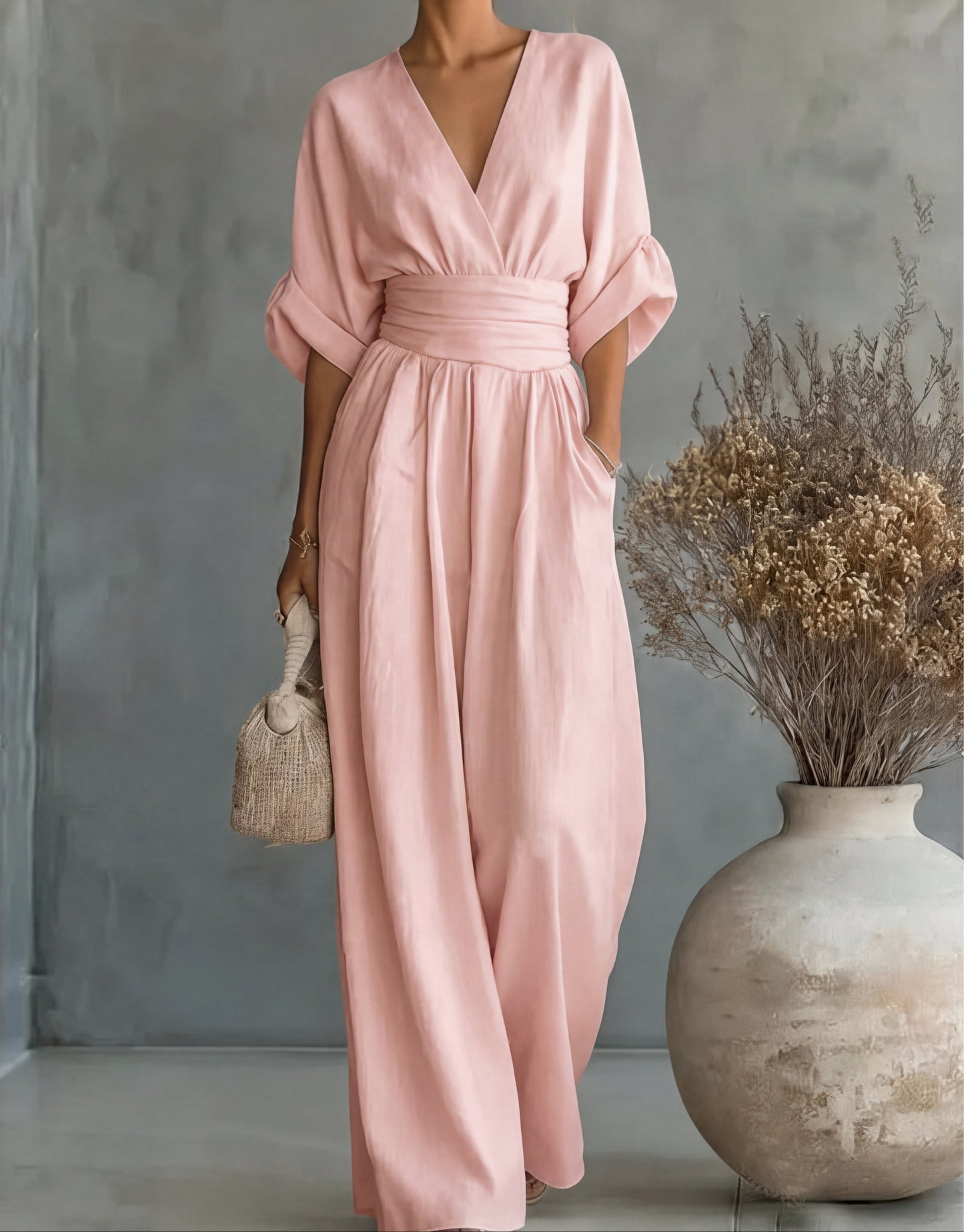 Elise™ Elegant Fluid Jumpsuit - Light Pink