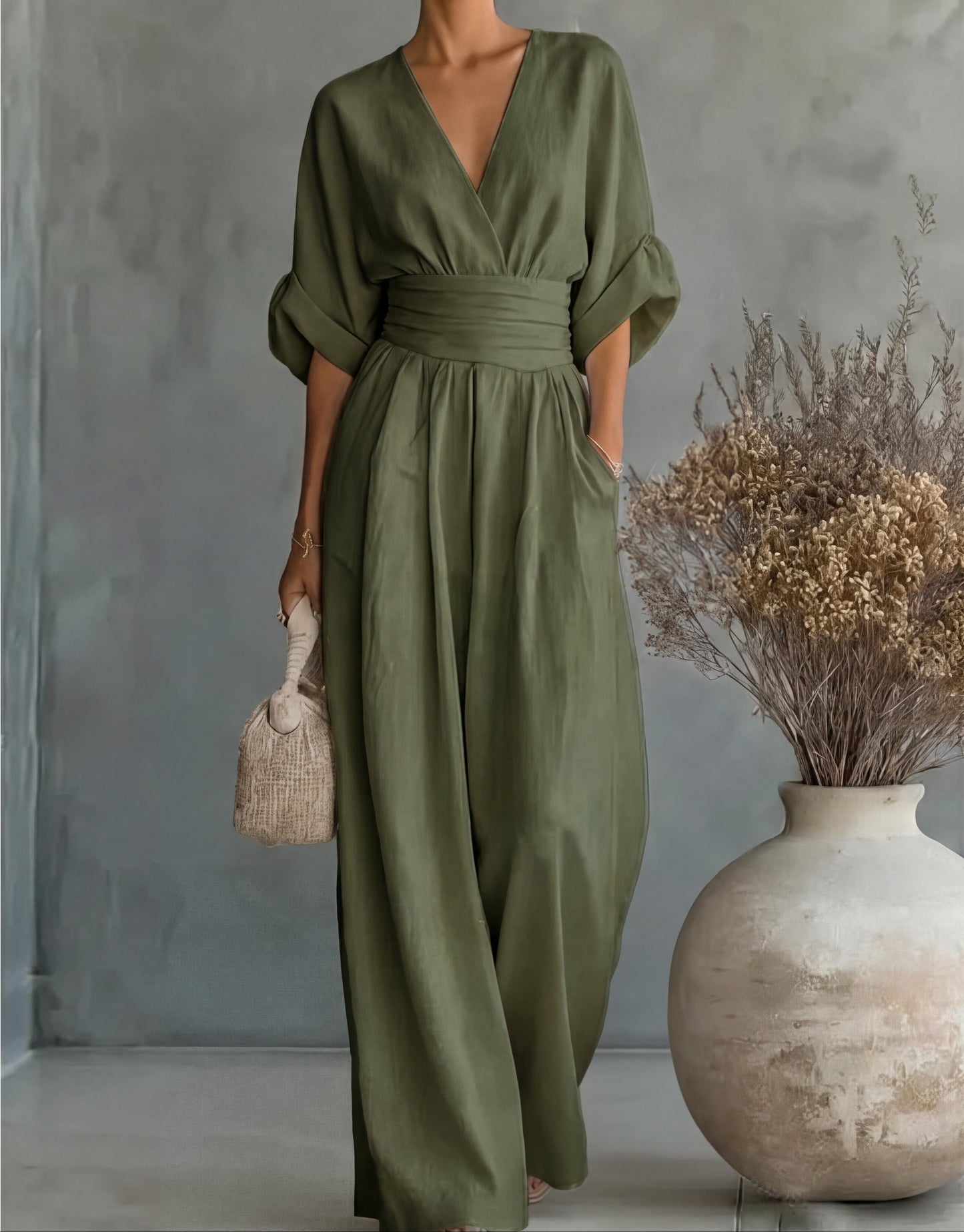 Elise™ Elegant Fluid Jumpsuit - Green