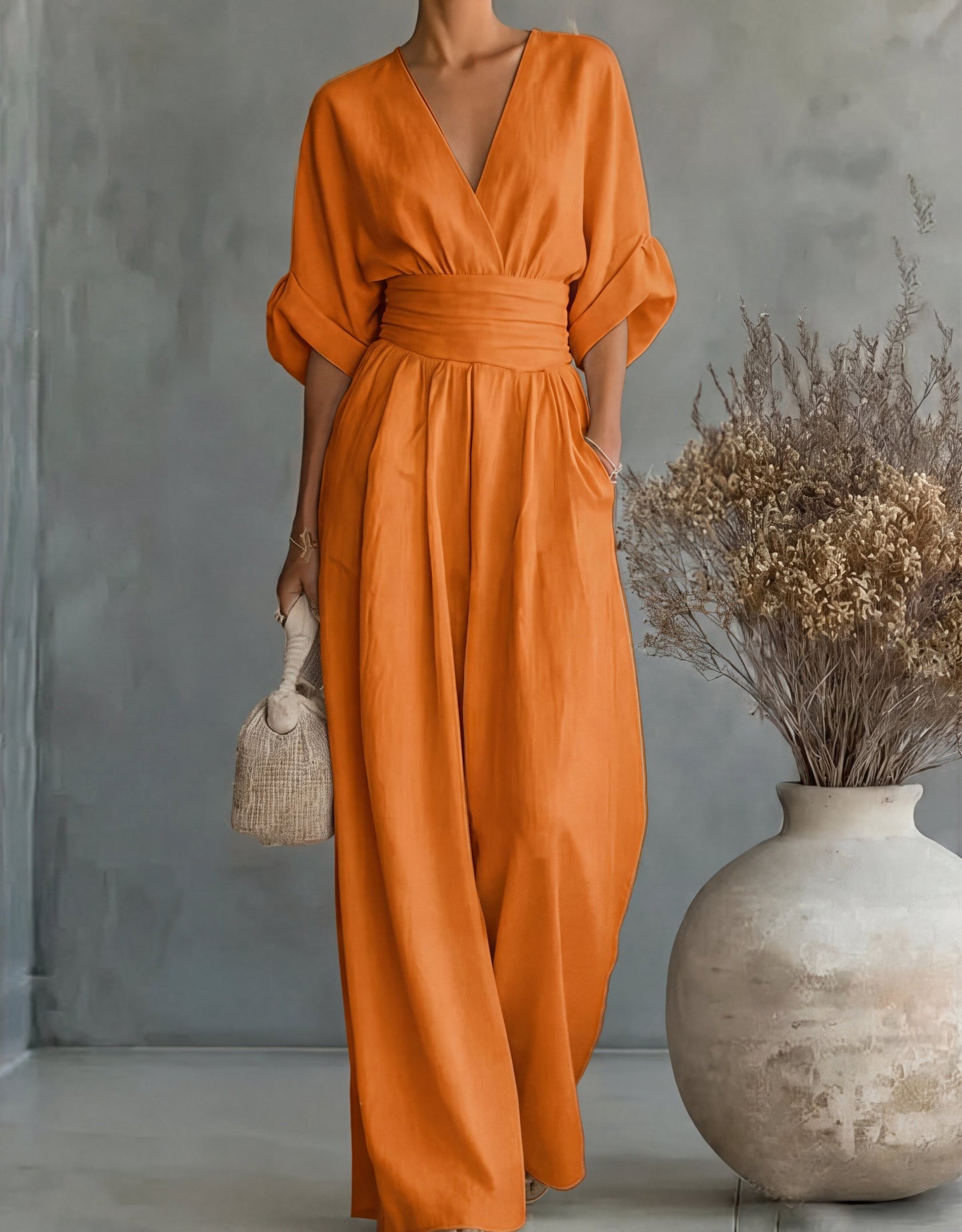 Elise™ Elegant Fluid Jumpsuit - Orange