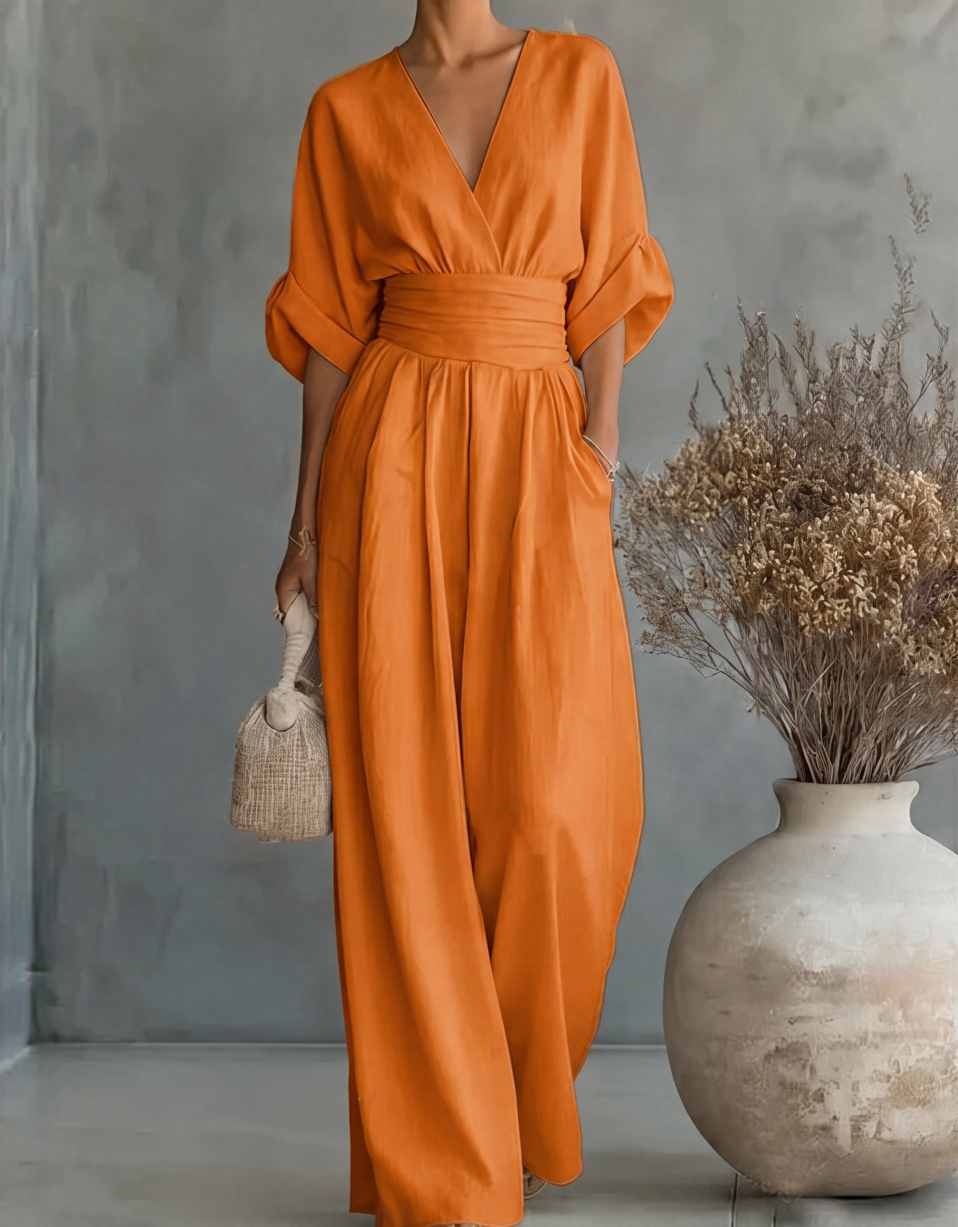 Elise™ Elegant Fluid Jumpsuit - Orange