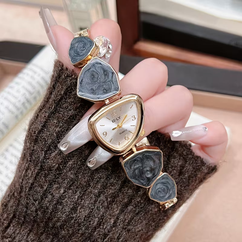Turquoise Stone Gold Bracelet Watch - Onyx
