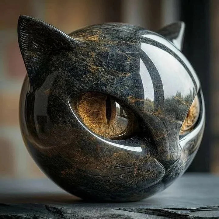 Vesper™ Sculptural Cat Head Décor